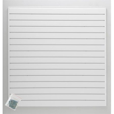 Jifram Extrusions Inc Jifram Extrusions; Inc. 01000789 Easy Living Easy Wall 4 ft. X 4 ft.  Add Your Own Accessories White Slatwall Kit 1000789